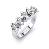 Gabriano Joelle beştaş yüzük; GIA-HRD sertifikalı yuvarlak pırlanta ve beyaz altın montürün üstten görünüşü