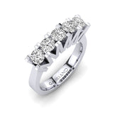 Gabriano Laila beştaş yüzük; GIA-HRD sertifikalı yuvarlak pırlanta ve beyaz altın montürün üstten görünüşü