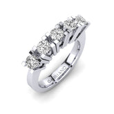 Gabriano Luana beştaş yüzük; GIA-HRD sertifikalı yuvarlak pırlanta ve beyaz altın montürün üstten görünüşü