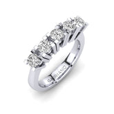 Gabriano Edna beştaş yüzük; GIA-HRD sertifikalı yuvarlak pırlanta ve beyaz altın montürün üstten görünüşü