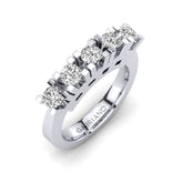 Gabriano Maria beştaş yüzük; GIA-HRD sertifikalı yuvarlak pırlanta ve beyaz altın montürün üstten görünüşü