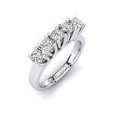 Gabriano Isabella beştaş yüzük; GIA-HRD sertifikalı yuvarlak pırlanta ve beyaz altın montürün üstten görünüşü