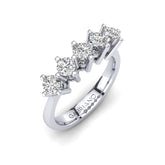 Gabriano Elena beştaş yüzük; GIA-HRD sertifikalı yuvarlak pırlanta ve beyaz altın montürün üstten görünüşü