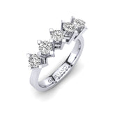 Gabriano Adela beştaş yüzük; GIA-HRD sertifikalı yuvarlak pırlanta ve beyaz altın montürün üstten görünüşü