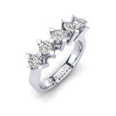 Gabriano Caterina beştaş yüzük; GIA-HRD sertifikalı yuvarlak pırlanta ve beyaz altın montürün üstten görünüşü