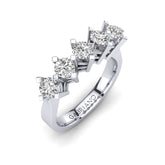 Gabriano Naira beştaş yüzük; GIA-HRD sertifikalı yuvarlak pırlanta ve beyaz altın montürün üstten görünüşü