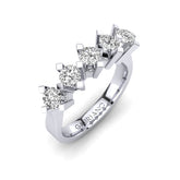 Gabriano Nora beştaş yüzük; GIA-HRD sertifikalı yuvarlak pırlanta ve beyaz altın montürün üstten görünüşü