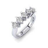 Gabriano Emanuela beştaş yüzük; GIA-HRD sertifikalı yuvarlak pırlanta ve beyaz altın montürün üstten görünüşü