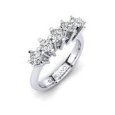 Gabriano Fiorella beştaş yüzük; GIA-HRD sertifikalı yuvarlak pırlanta ve beyaz altın montürün üstten görünüşü