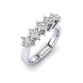 Gabriano Lisa beştaş yüzük; GIA-HRD sertifikalı yuvarlak pırlanta ve beyaz altın montürün üstten görünüşü