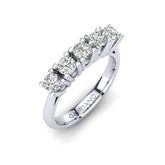 Gabriano Patricia beştaş yüzük; GIA-HRD sertifikalı yuvarlak pırlanta ve beyaz altın montürün üstten görünüşü