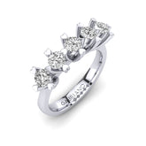 Gabriano Linda beştaş yüzük; GIA-HRD sertifikalı yuvarlak pırlanta ve beyaz altın montürün üstten görünüşü