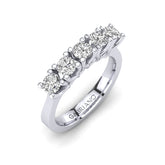 Gabriano Gillian beştaş yüzük; GIA-HRD sertifikalı yuvarlak pırlanta ve beyaz altın montürün üstten görünüşü