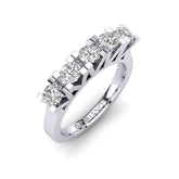 Gabriano Noemi beştaş yüzük; GIA-HRD sertifikalı yuvarlak pırlanta ve beyaz altın montürün üstten görünüşü