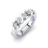 Gabriano Liber beştaş yüzük; GIA-HRD sertifikalı yuvarlak pırlanta ve beyaz altın montürün üstten görünüşü