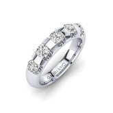 Gabriano Mantus beştaş yüzük; GIA-HRD sertifikalı yuvarlak pırlanta ve beyaz altın montürün üstten görünüşü