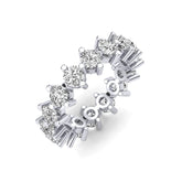 Gabriano Larissa Tamtur Yüzük; GIA-HRD sertifikalı yuvarlak pırlanta ve beyaz altın montürün üstten görünüşü