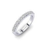 Gabriano Becca Yarımtur Yüzük; GIA-HRD sertifikalı yuvarlak pırlanta ve beyaz altın montürün üstten görünüşü