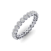 Gabriano Casey Tamtur Yüzük; GIA-HRD sertifikalı yuvarlak pırlanta ve beyaz altın montürün üstten görünüşü