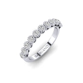 Gabriano Casey Yarımtur Yüzük; GIA-HRD sertifikalı yuvarlak pırlanta ve beyaz altın montürün üstten görünüşü