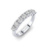 Gabriano Kelly Yeditaş yüzük; GIA-HRD sertifikalı yuvarlak pırlanta ve beyaz altın montürün üstten görünüşü