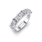 Gabriano Abbey Yeditaş yüzük; GIA-HRD sertifikalı yuvarlak pırlanta ve beyaz altın montürün üstten görünüşü