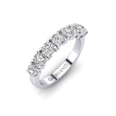 Gabriano Lauren Yeditaş yüzük; GIA-HRD sertifikalı yuvarlak pırlanta ve beyaz altın montürün üstten görünüşü