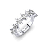 Gabriano Vanessa Yeditaş yüzük; GIA-HRD sertifikalı yuvarlak pırlanta ve beyaz altın montürün üstten görünüşü