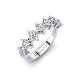 Gabriano Larissa Yeditaş yüzük; GIA-HRD sertifikalı yuvarlak pırlanta ve beyaz altın montürün üstten görünüşü