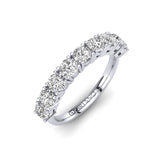 Gabriano Kelly Yarımtur Yüzük; GIA-HRD sertifikalı yuvarlak pırlanta ve beyaz altın montürün üstten görünüşü