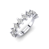 Gabriano Vanessa Yarımtur Yüzük; GIA-HRD sertifikalı yuvarlak pırlanta ve beyaz altın montürün üstten görünüşü