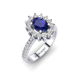 Gabriano Venelia safir ve pırlantalı yüzük