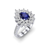 Gabriano Serenity safir ve pırlantalı yüzük