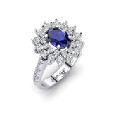 Gabriano Neverita safir ve pırlantalı yüzük