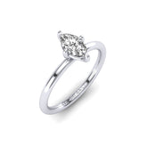 Gabriano Vespera 4 tırnaklı tektaş yüzük; GIA-HRD sertifikalı markiz pırlanta ve beyaz altın montürün üstten görünüşü