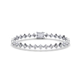 Gabriano Vanessa Suyolu Bileklik; GIA-HRD sertifikalı yuvarlak pırlanta ve beyaz altın montürün üstten görünüşü