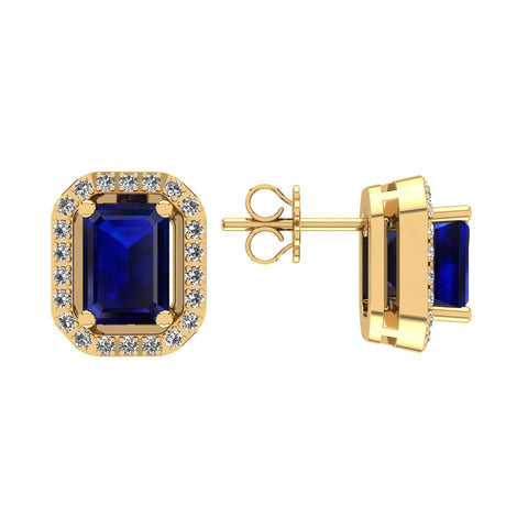 Gabriano Amanda Sarı Altın Pırlantalı Safir Taşlı Küpe Görseli