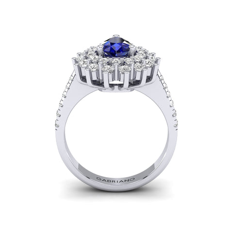 Gabriano Serenity safir ve pırlantalı yüzük