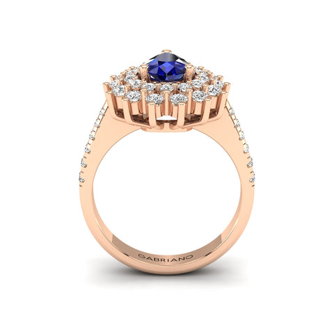 Gabriano Serenity safir ve pırlantalı yüzük