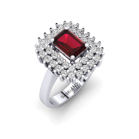  Gabriano Emilia yakut ve pırlantalı yüzük