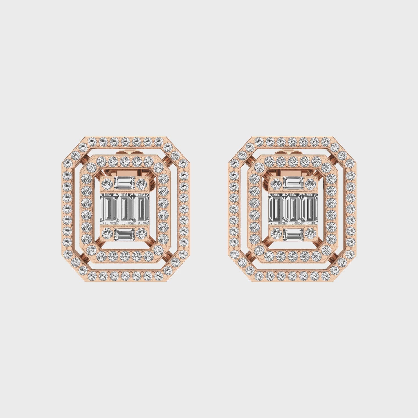 Gabriano Grace Baget Küpe; beyaz, sarı, rose ve 8K, 14K, 18K seçenekleri ile sunulmaktadır.