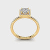 Gabriano Serena 4 tırnaklı tektaş yüzük; GIA-HRD sertifikalı cushion pırlanta ve sarı altın montürün 360 videosu