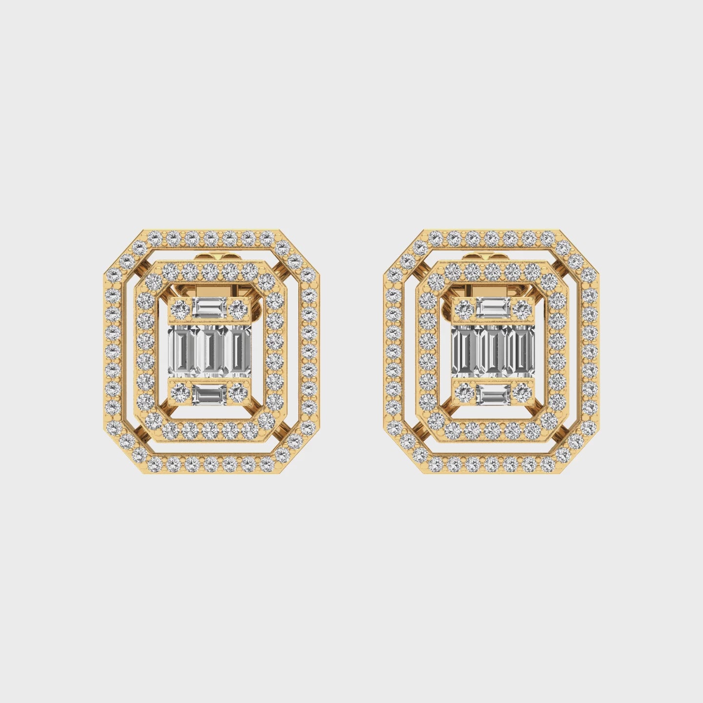 Gabriano Grace Baget Küpe; beyaz, sarı, rose ve 8K, 14K, 18K seçenekleri ile sunulmaktadır.